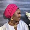2025 New African Women Auto Gele Headtie Aso Oke Turban Cap Nigeria Female Head Wraps Already Made Muslim Hijab Party Headpiece