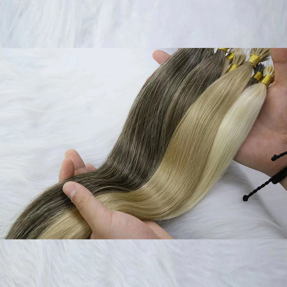 Extensioni di Capelli Umani Pre-Bonded con Punte Elastiche Nanotips, Capelli Remy Vergini con Cuticole Allineate - immagine 4