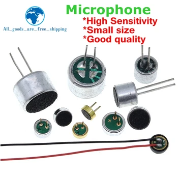 10/30PCS/LOT Microphone 9x7mm 9767 6x5mm 6050 6x2.2mm 6022 4.5x2.2mm 4522 4x1.5mm 4015 Electret Microphone with 2 pin pick-up 1