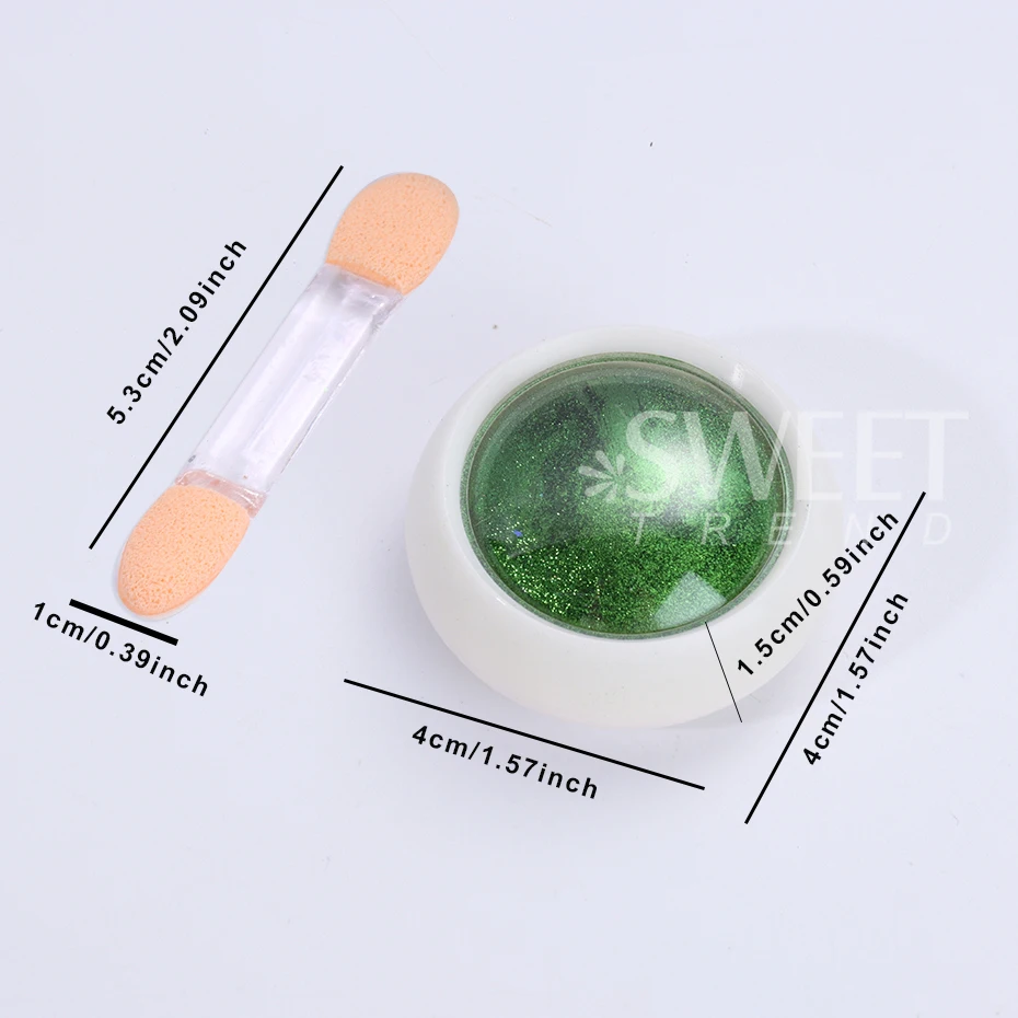 1Box Green Mirror Powder Nail Art Glitter UV Gel Polish Chrome Dust Metallic Effect Pigment St. Patrick's Day Nail Decoration