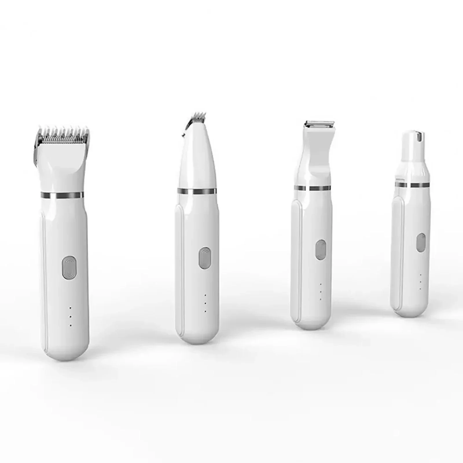 4-in-1 Dog & Cat Shaver, Low Noise Cordless Trimmer with 4 Blades, Rechargeable Pet Grooming Kit