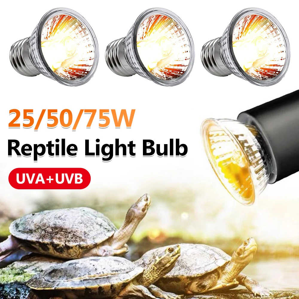 1-10PCS 25/50/75W UVA UVB Reptile Lamp Bulb Full Spectrum Sunlamp For Amphibians Lizards Turtle Basking UV Heating