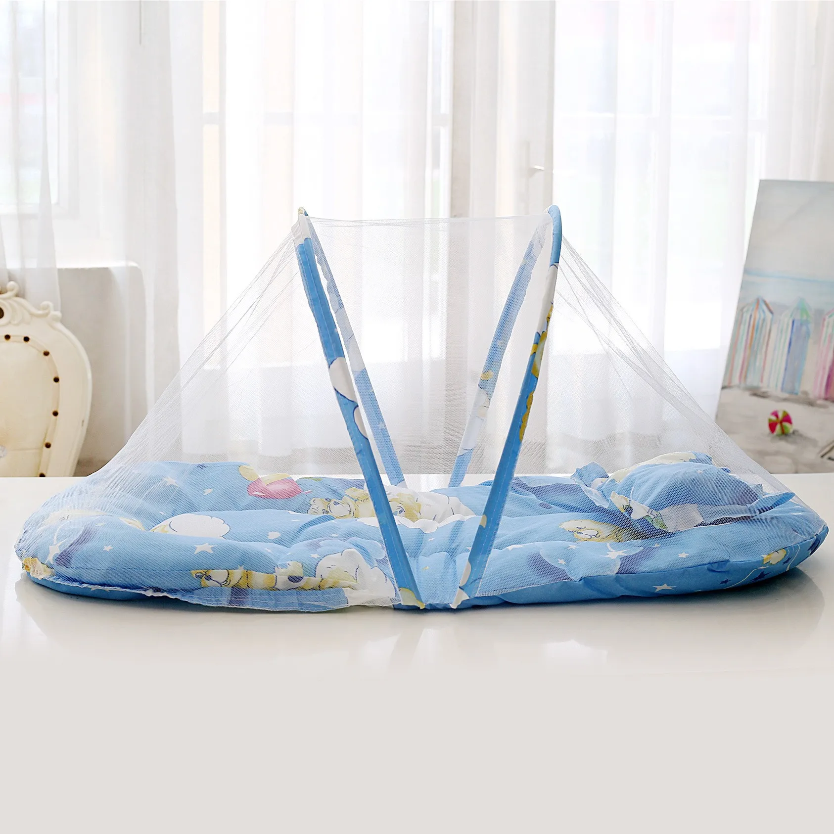Foldable Folding Pressure Proof Crib Middle Bed for Newborn Baby Isolation Bionic Travel Crib baby crib