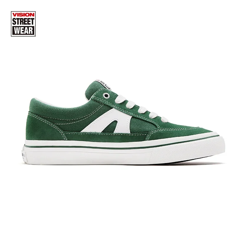 VISION STREET WEAR Sport Skateboarding Shoes Men and Women Retro Black Rubber Low Top Suede Canvas  Unisex Skate Sneakers