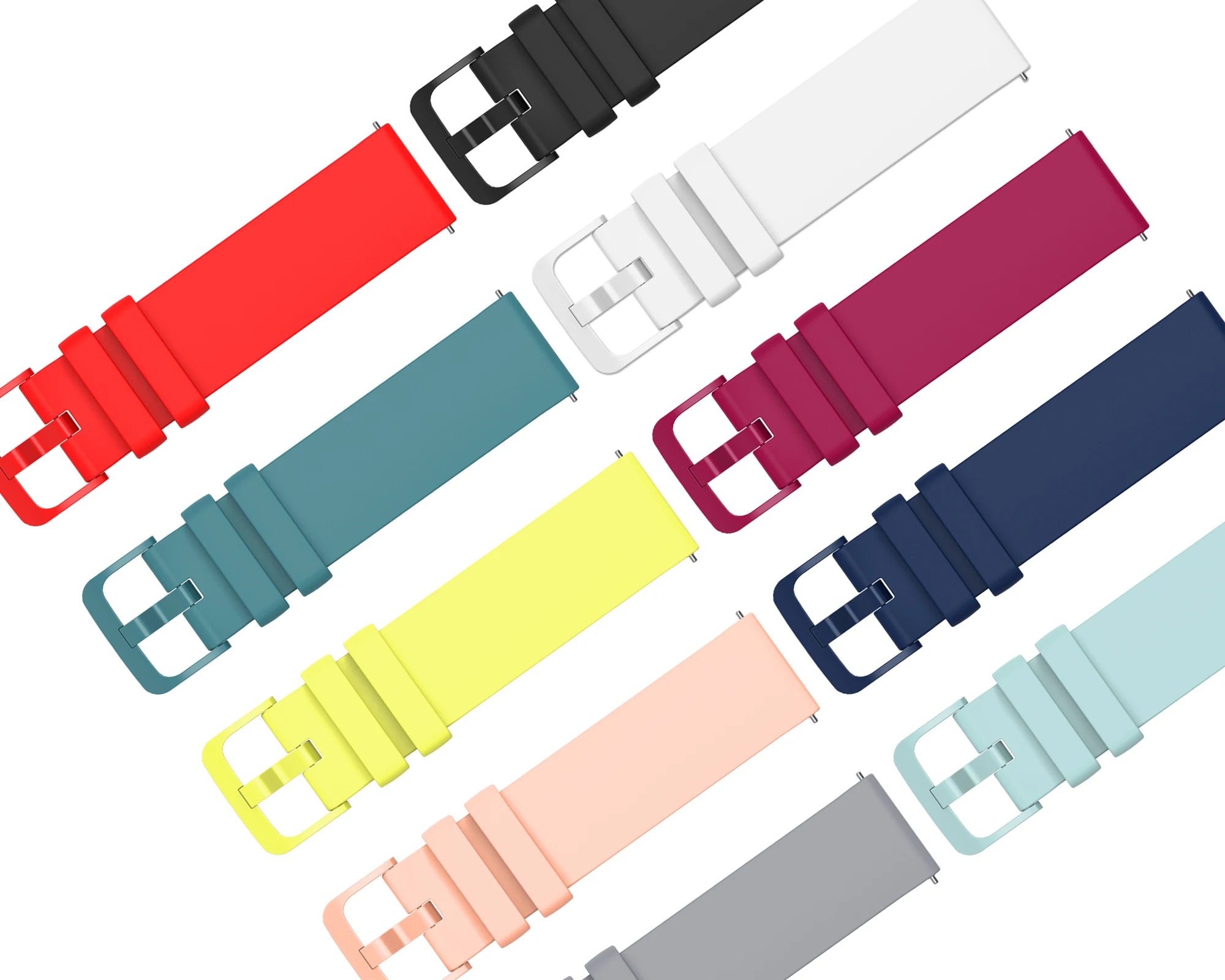Silicone Fashion Wristband Bracelet - 20mm & 22mm Strap
