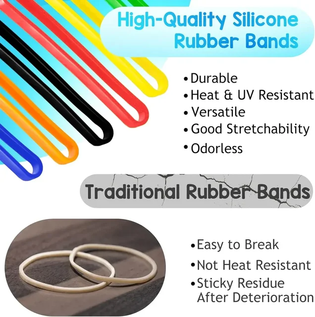3 Inch Rubber Bands 10pcs Elastic Stretchy Bands Wrapping Bands for Book Notebook Art Trap Cooking Money Boxes Card Craft Office 4