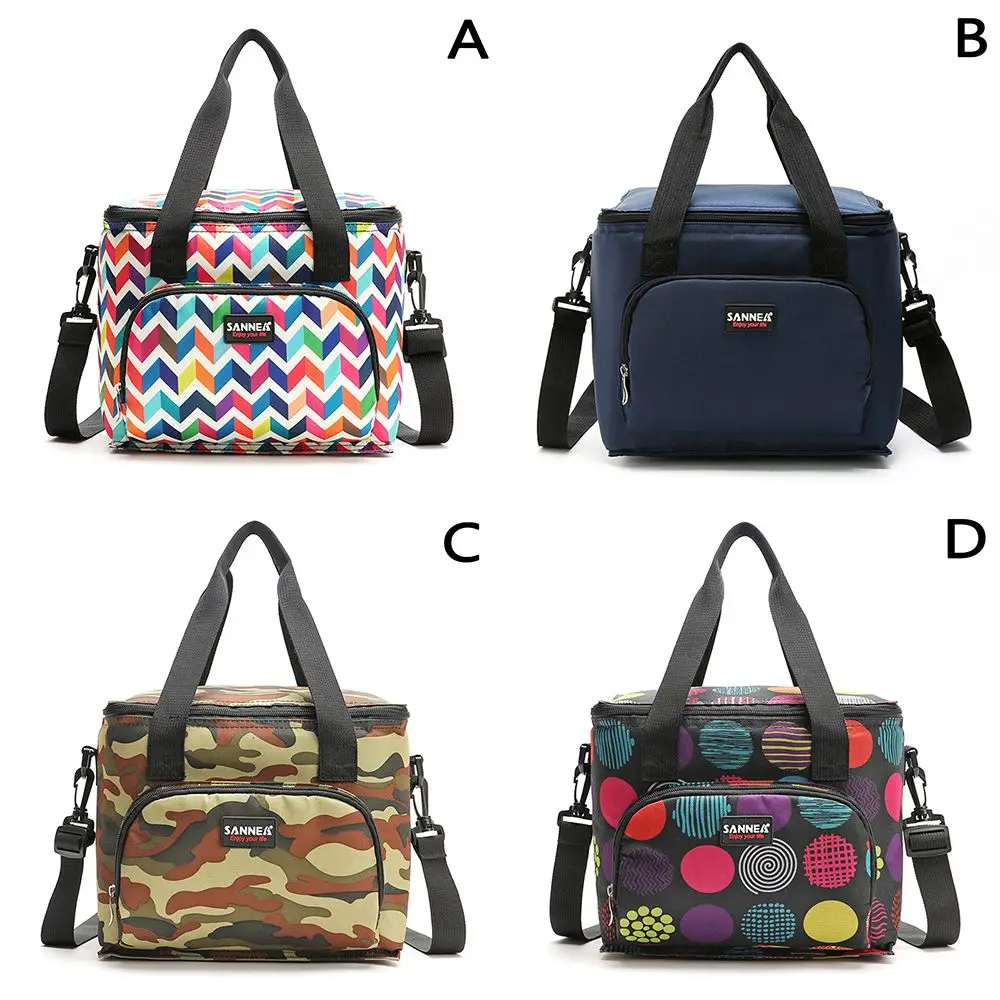 Portable Fashion Adjustable Strap Thermal Double Layer Storage Box Shoulder Bags Insulated Cooler Bags Picnic Bag Lunch Bag