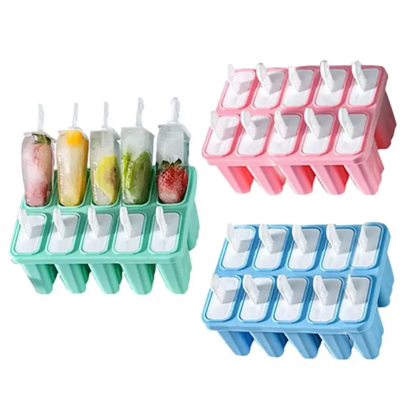 

Ice Cream Mould Silicone Popsicle Maker Easy Release Ice Pop Molds Ice Pop Cream Maker Reusable Ice Cream Mold With Cover