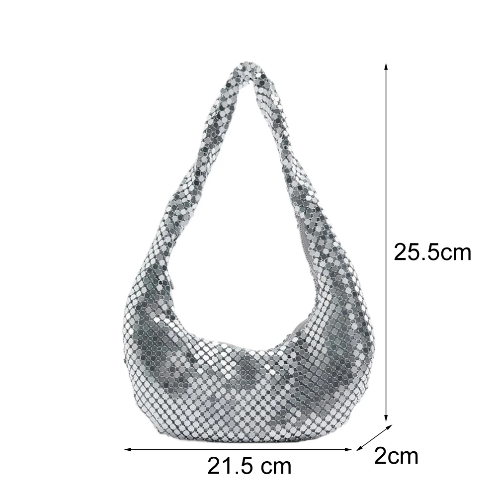 Hobo Lady Silver Handbag | Women Silver Hobo Bags | Silver