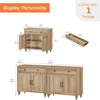 Buffet Cabinet with 4 Doors and 2 Drawers, Large Coffee Bar Table Wood Kitchen Storage Cabinets with Storage Cabinets Modern 2
