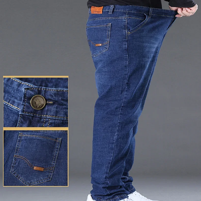 Blue Jeans Men Big Size 48 50 Denim Pants Large Size Pants for 45-150kg Jeans Hombre Wide Leg Jeans Pantalon Homme 5