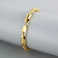Bracelets en argent Sterling 925 plaqué or 18 carats, chaîne de 4MM, pour hommes et femmes, unisexe, Simple, à breloques, cadeau de fête de mariage, 20cm, 8 pouces 6