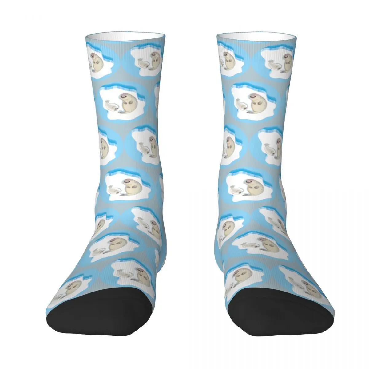 

Cute Seals Family Cartoon Character Design. Vector Illustration Socks Harajuku Sweat Absorbing Stockings All Season Long Socks
