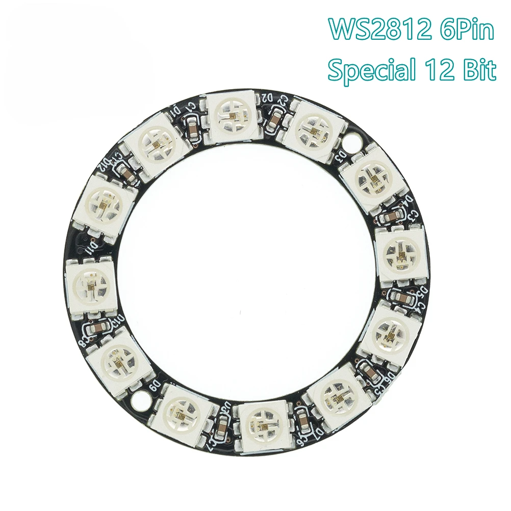 12-Bits-RGB-LED-Ring-6Pin-WS2812-WS2812B-5050-RGB-LED-Spot-Integrated ...