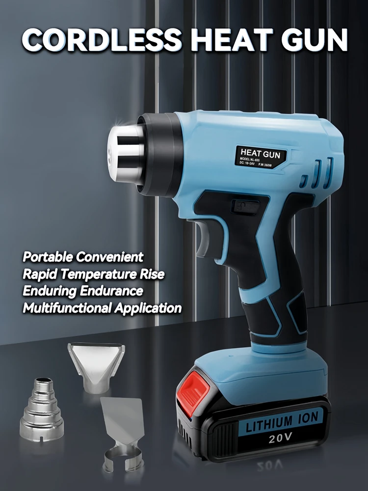 Cordless Electric Heat Gun Fast Heating Portable Heat Gun 4 Nozzle Attachments for Makita Dewalt Milwaukee 18V 20V Battery 2
