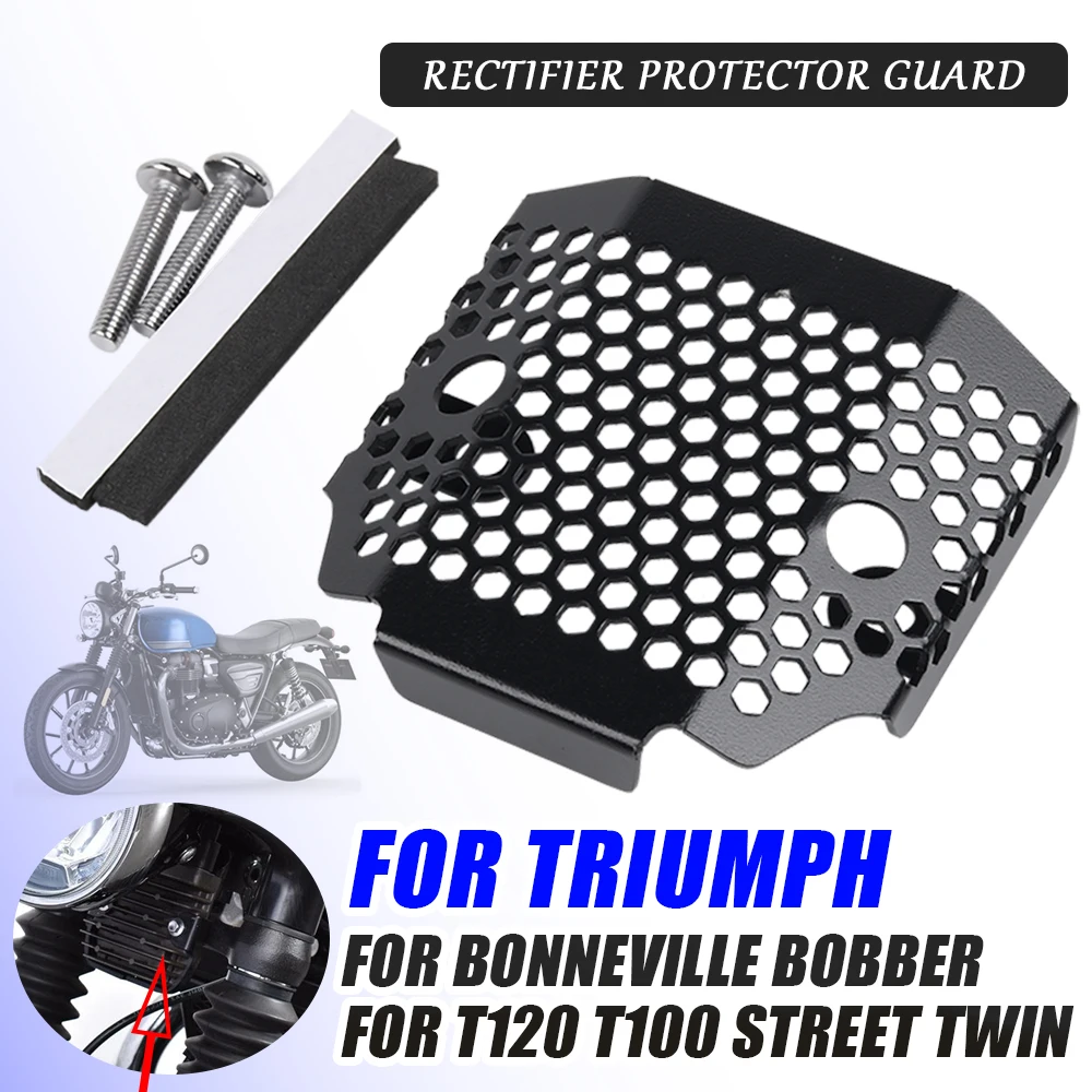 

Motorcycle Rectifier Grille Guard Protector Radiator Grill Cover For Triumph Street Twin Bonneville Bobber T120 T100 2020 2021