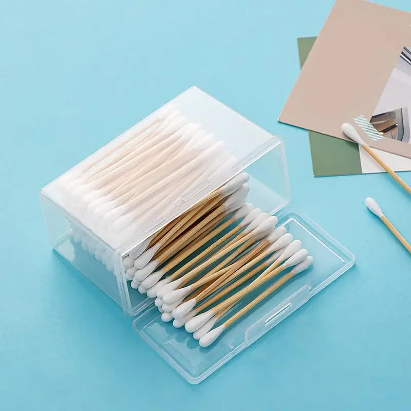 Portable Small Storage Box Cotton Swab Holder Case Home Cotton Swab Box Makeup Organizer Dustproof Durable Bathroom Jar 5