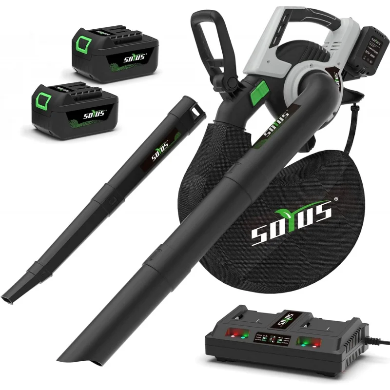 

Cordless Leaf Blower&Vacuum SOYUS 3in1 Leaf Vacuum Mulcher 40V 360CFM 5 Speeds Brushless Battery Operated Leaf Blower for La