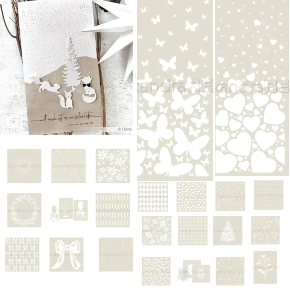 Stencil 'Triangle Pattern' Pattern Graffiti Drawing Tool Spray Painting Template DIY Window Scrapbooking Decor