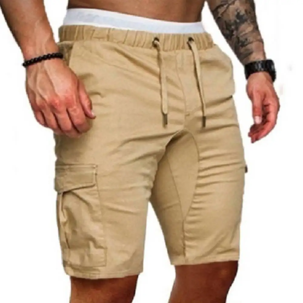 Men Slacks Size M-4XL Men Casual Cargo Shorts Military Army Tactical Pants Loose Running Workout Sports Trousers Lanyard Slacks men 2021 summer rip stop tactical military shorts men waterproof camouflage cargo shorts casual loose cotton camo army shorts