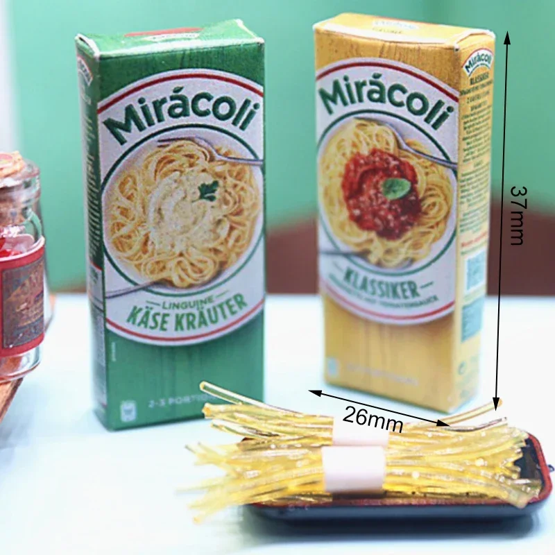 1Set Dollhouse Miniature Pasta Mini Pretend Food Noodles Paper Model of Spaghetti Set Doll House Kitchen Food Play House Toys 6