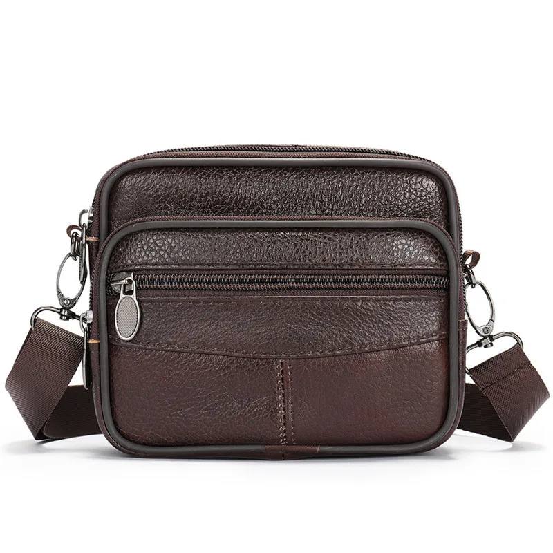 

New Man Square Bag Male Crossbody Bag Small Shoulder Bag For Man Genuine Leather Men's Bag Business Waist Bag Men's Shoulder Bag
