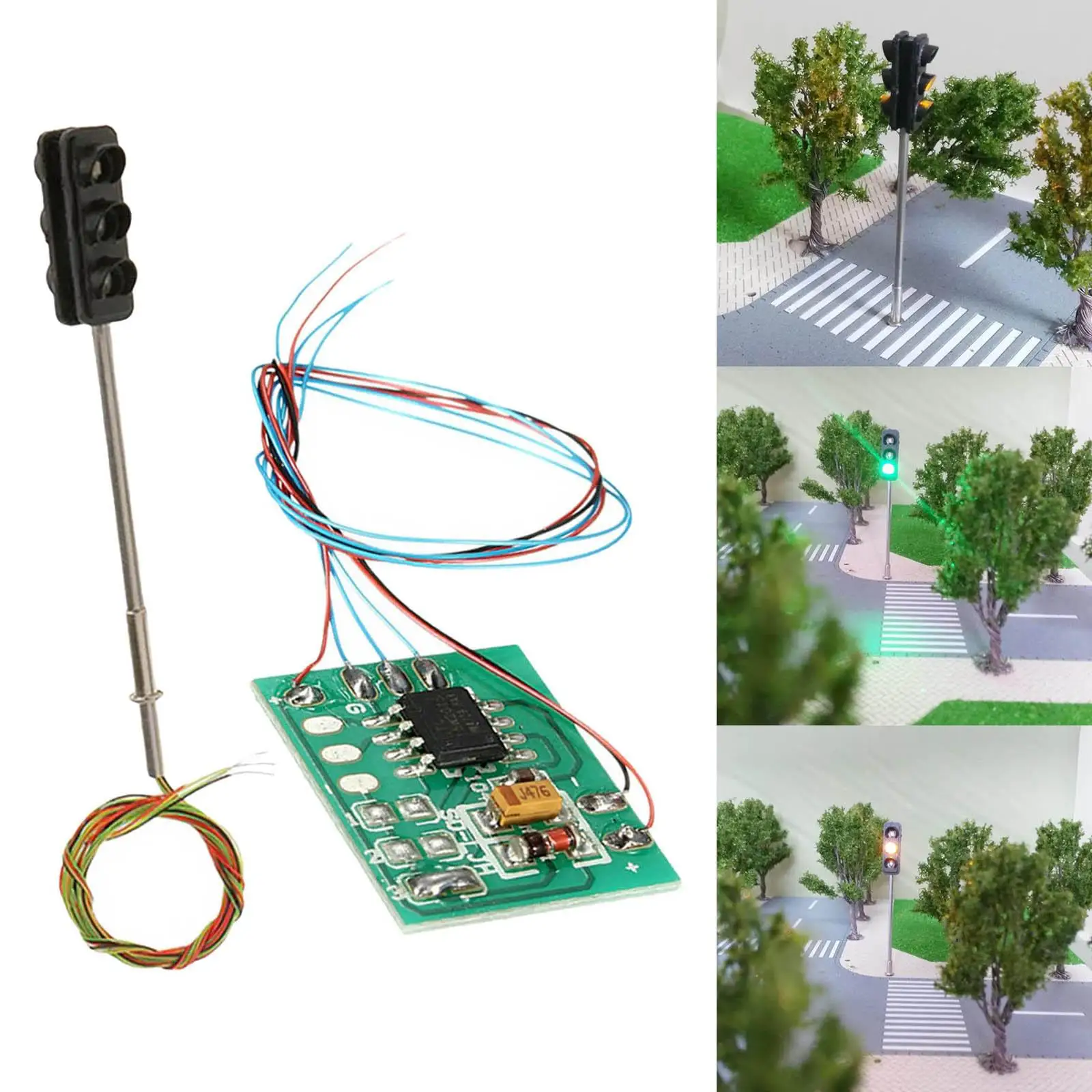 Traffic Signal Light Model Realistic Design with Control Board Classic for Street Construction Model Diorama Train Railway traffic light toy