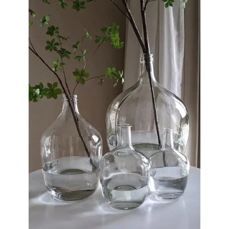 

Handmade Glass Vase Transparent Glass Flower Vase Big Belly Flower Arrangement Hydroponics Accessories Home Decoration Ornaments