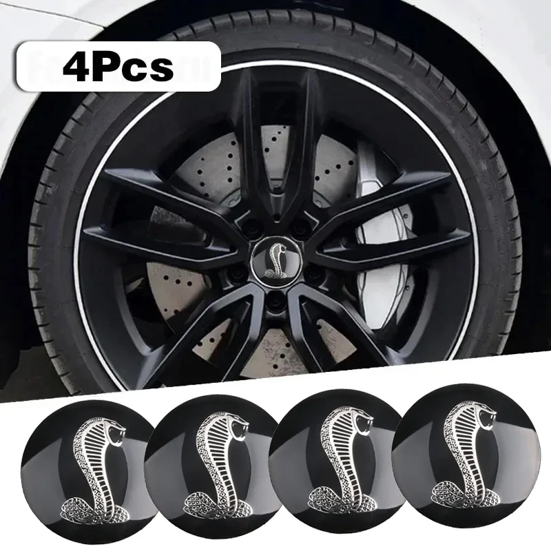 4 Pz 56Mm Car Wheel Hub Caps Cover Rim Sticker Badge Riflettente Accessori Auto Per Ford Mustang Shelby Gt500 Gt350 2017 2018