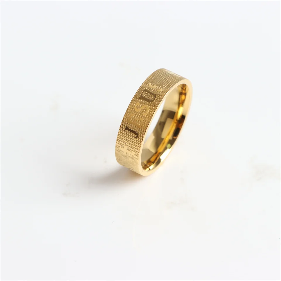 Anello Religioso Personalizzato Intagliato In Acciaio Inossidabile - Foto 4