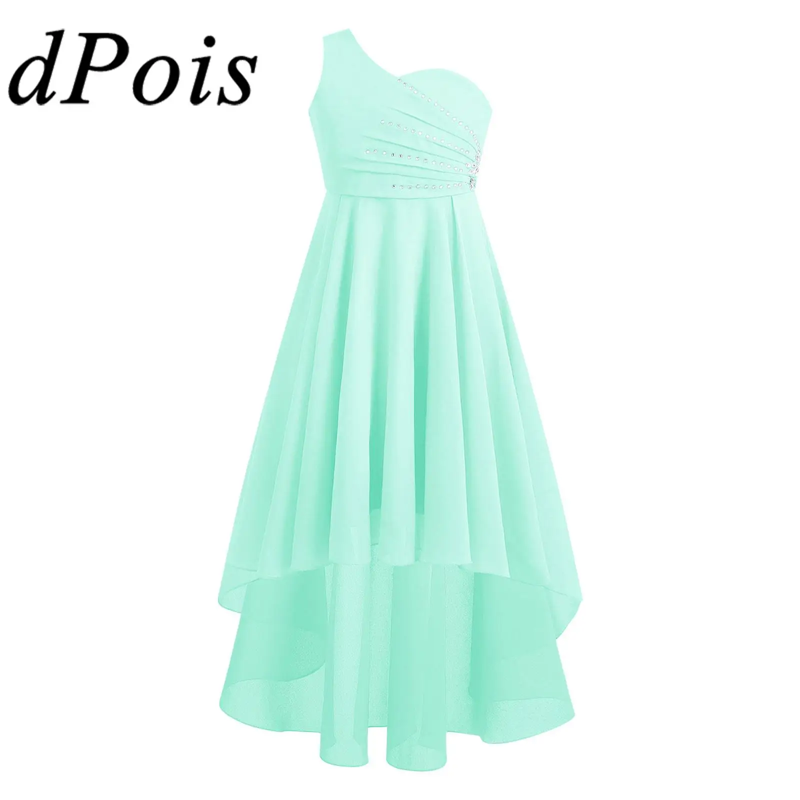 

Элегантное детское платье для девочек без рукавов, блестящее шифоновое платье с высокой посадкой для свадьбы, дня рождения, выступления, танцевальной одежды