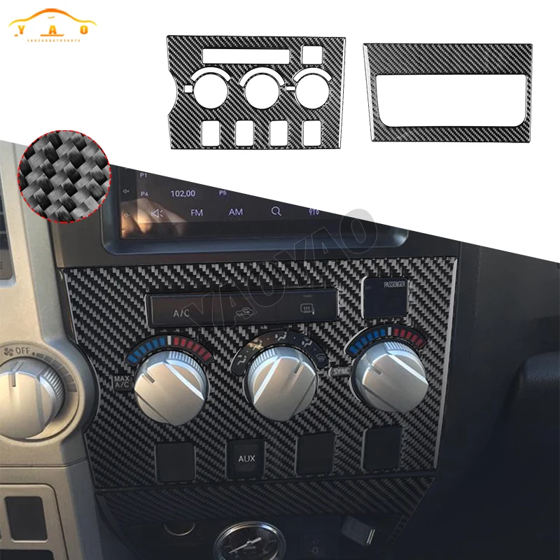 

For Toyota Tundra 2007-2013 Real Carbon Fiber Central Control Air Conditioning Switch Panel Trim Sticker Cover Accessories