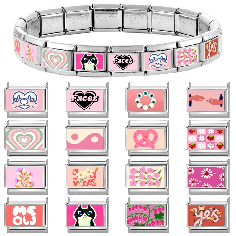 Pink Charm Bracelet Stainless Steel Products