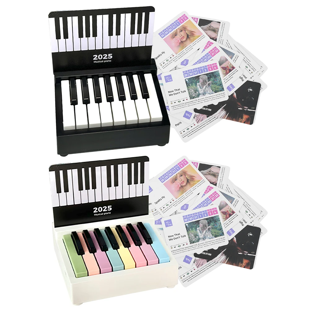 Taylor Piano Calendar Music Sheets Toy Playable Mini Piano Calendar 27 Music Cards 52 Songs Gifts for Fans