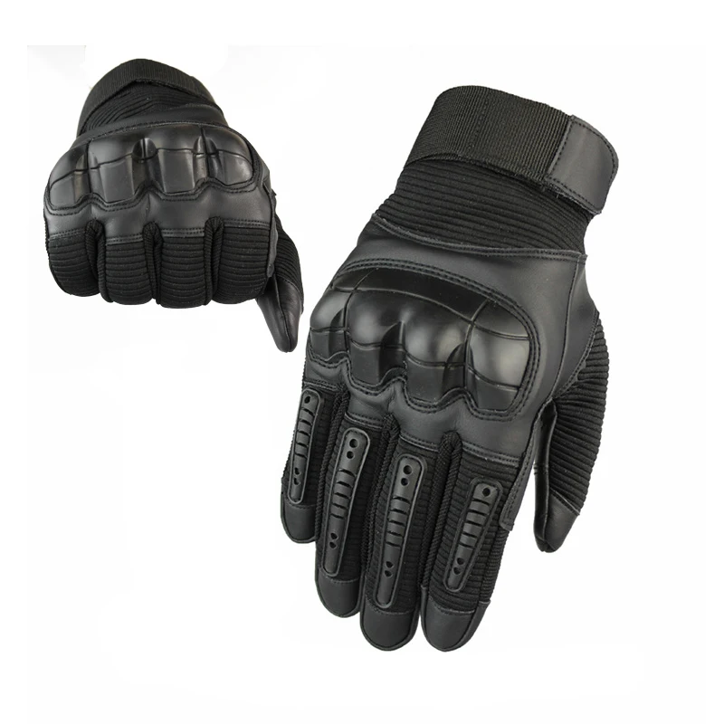 Touch Screen Tactical Gloves Rubber Hard Knuckle Full Finger Gloves Military Army Paintball Airsoft Combat PU Leather Glove Men