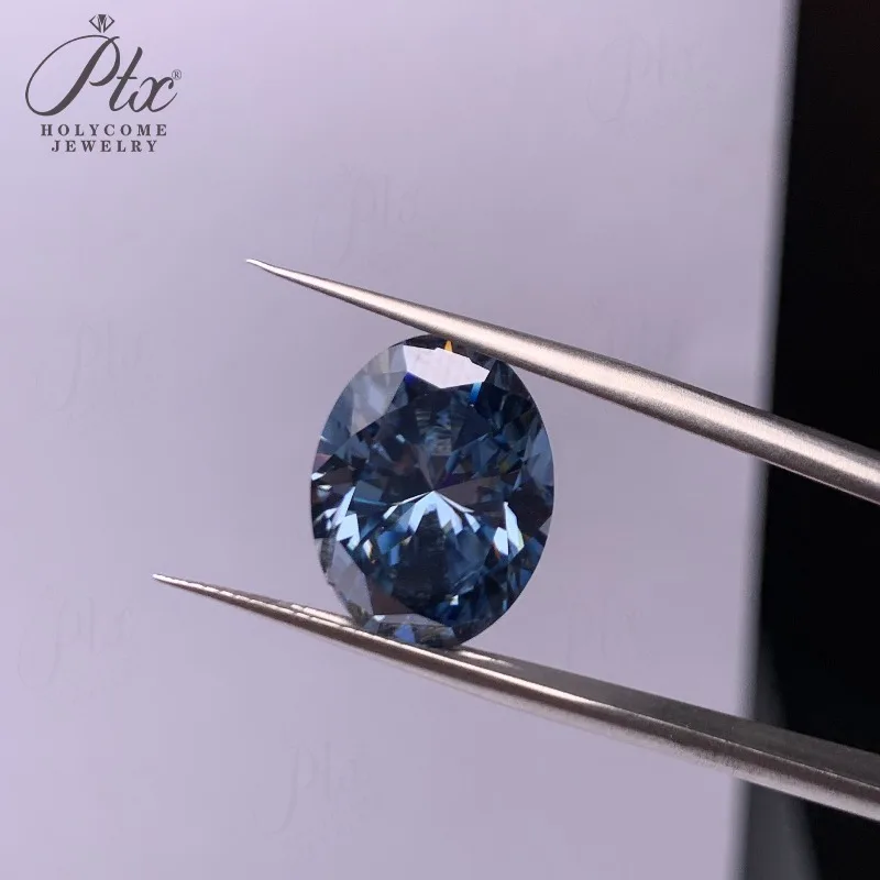 0,1-10CT Moissanit, ovale Form, leuchtendes Blau, Primärfarbe, VVS1, DIY-Ring, Halskette, Ohrringe, Hauptmaterialien, Perlen für die Schmuckherstellung – Detail 10