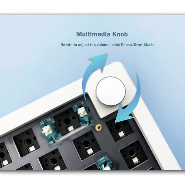 Mechanical Keyboard Kit Hot-swappable 3-mod Bluetooth 2.4G Wireless RGB Backlit Gasket Structure Keyboard 2