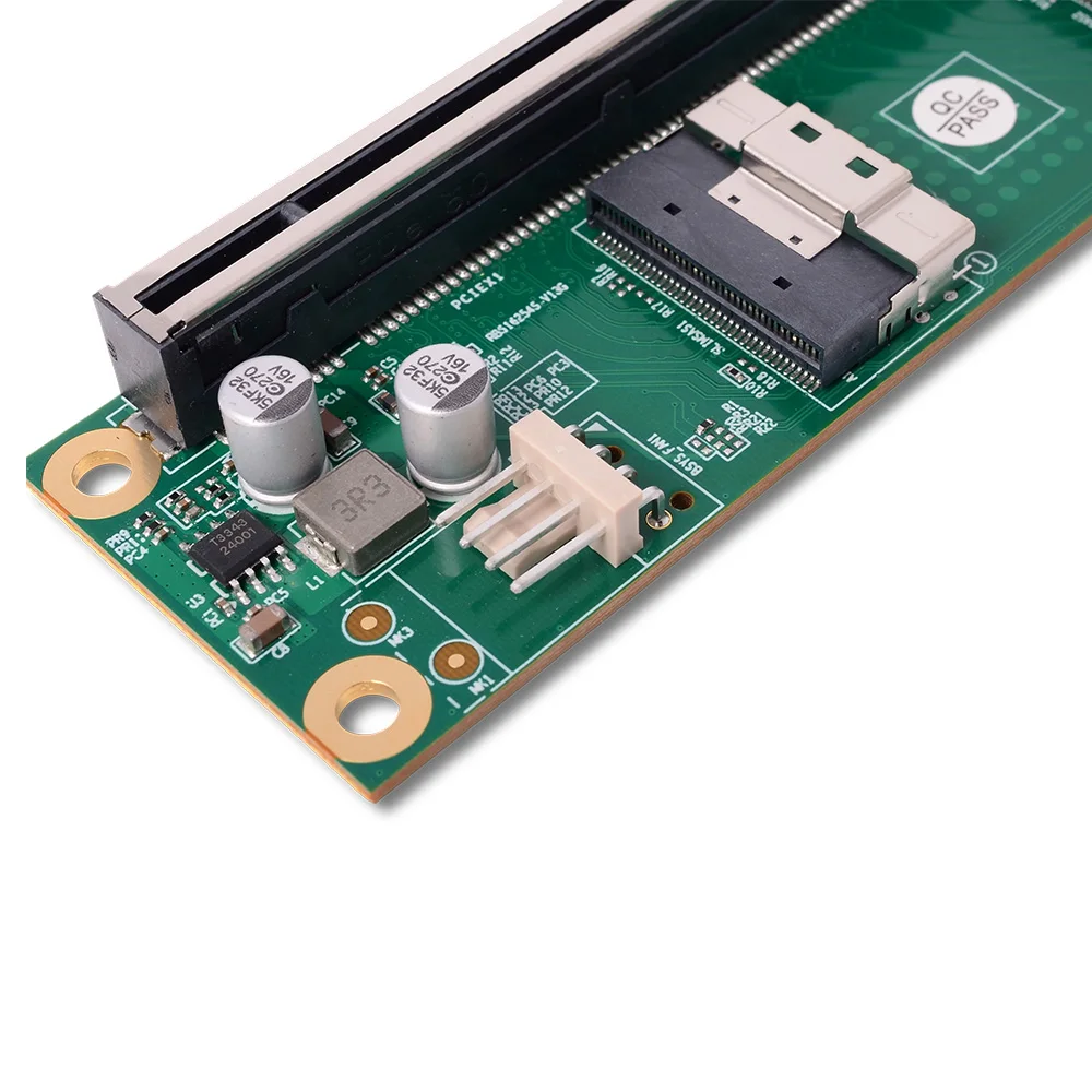 PCIe 4.0 5.0 x16 슬림 SAS SFF-8654 라이저 마더보드 MCIO 분할 카드 단일 슬롯 그래픽 카드 GPU 외부 확장 어댑터