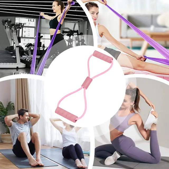 1 Pc 8-word Type Resistance Band Stretch Fitness Elastic Exercise Belt Elastic Arm Band Yoga Women Equipment Equipment 4