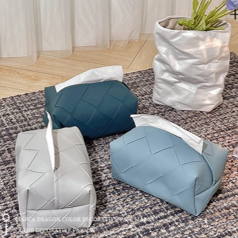 Leather Tissue Box Car Tissue Box Home Living Room Decoration Bedroom Kitchen Desktop Nordic Storage Napkin Holder tissue box tissue dispenser napkin holder
