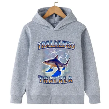 Italian Brainrot Character 2d Children's Hooded Sweatshirt Autumn and Winter Warm Boys and Girls Warm Sweatshirt Fun Ashionable 1