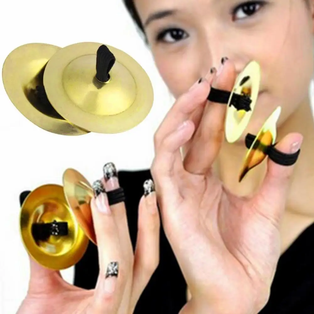 1 Pair Durable Belly Dance Finger Cymbal Brass Musical Instrument Dancing Accessory Gong Cymbal