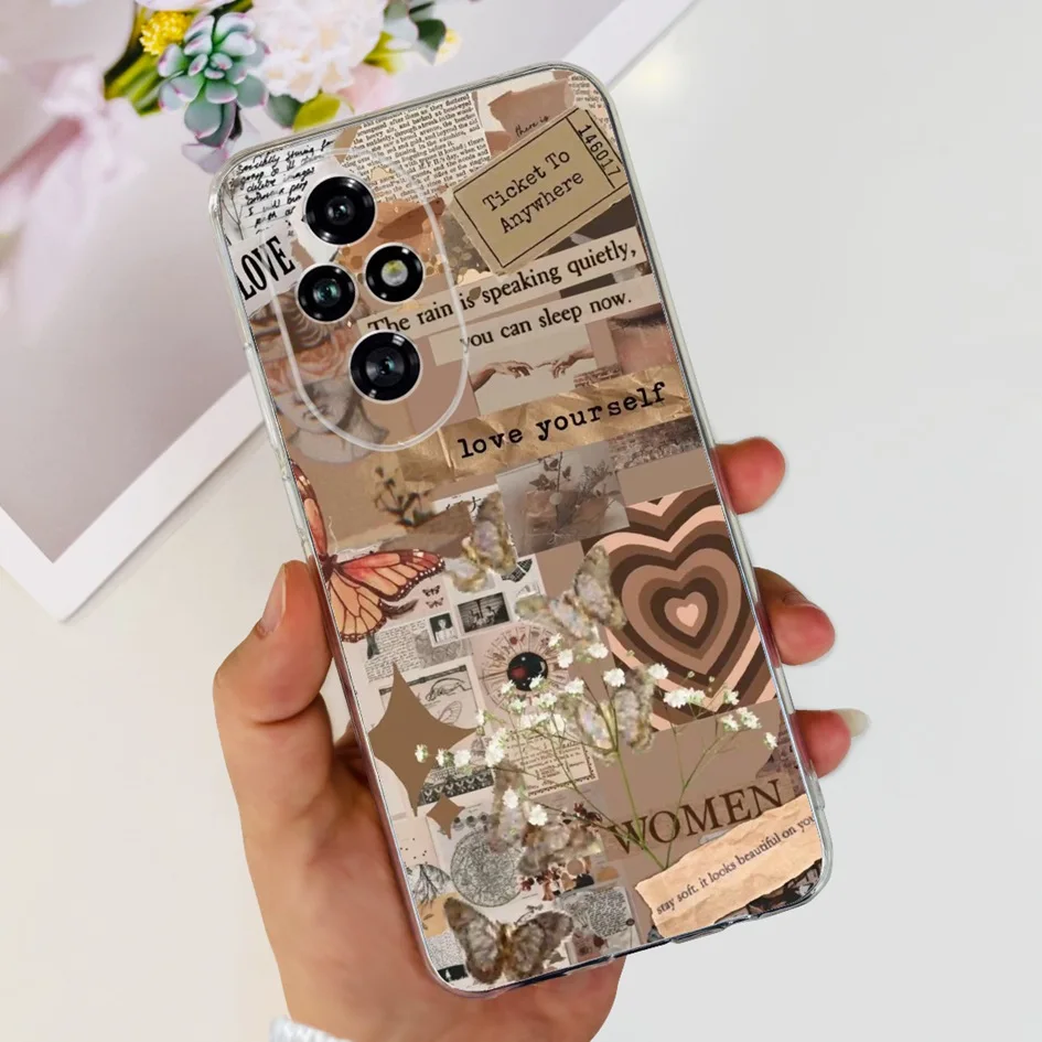 Stylish Flower Slim Clear Silicone Phone Case - Soft Protective Bumper Cover