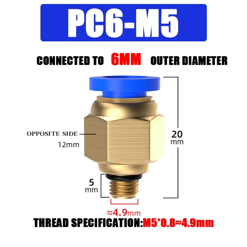 10/50PCS Pneumatic Fitting Air Connector PC 4mm 6mm 8mm 10mm 12mm Thread 1/8" 1/4" 3/8" 1/2" Hose Fittings Pipe Quick Connectors - Image 23