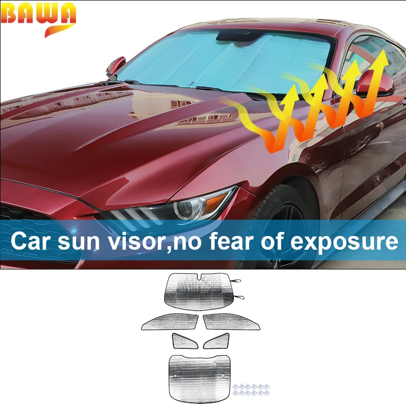 BAWA Car Window Sun Visor Car Windshield Sunshades Aluminum Foil Cover