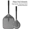 7/9/12inch Professional Pizza Spatula Paddle Perforated Aluminum Metal Pizza Turning Peel for Homemade Pizza Oven Accessories