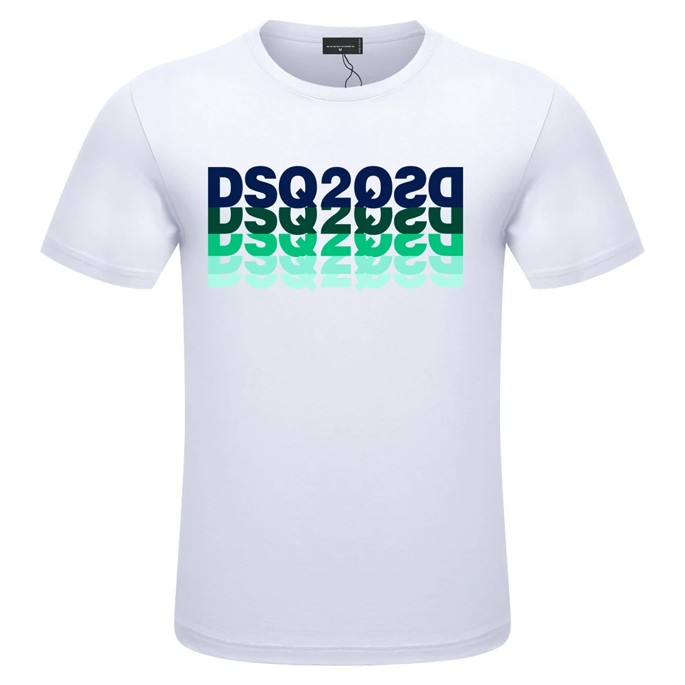

DSQ2 Brand New Print Fashion DSQICON2 Casual Short Sleeve Cotton Street Hip Hop Pure T-shirt Boyfriend Girlfriend Gift