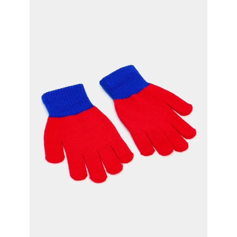 Children Gloves Diseny Spiderman Warm Double-layer Cartoon Five-finger Gloves 5-10Y Anti-freezing Hands Marvel Christmas Gift