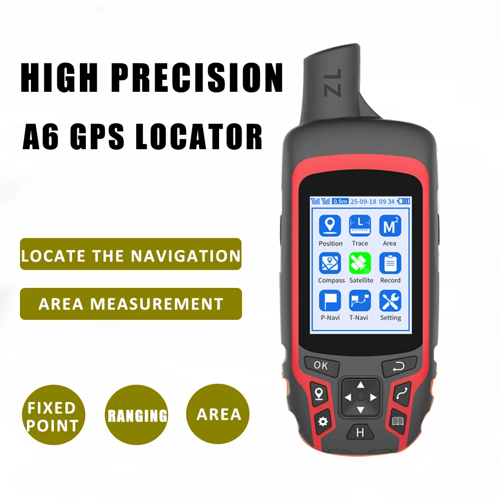 Posizionamento GPS portatile ad alta precisione A6 Strumenti di misurazione della navigazione a punto fisso Registra traccia GPS per campeggio escursionistico