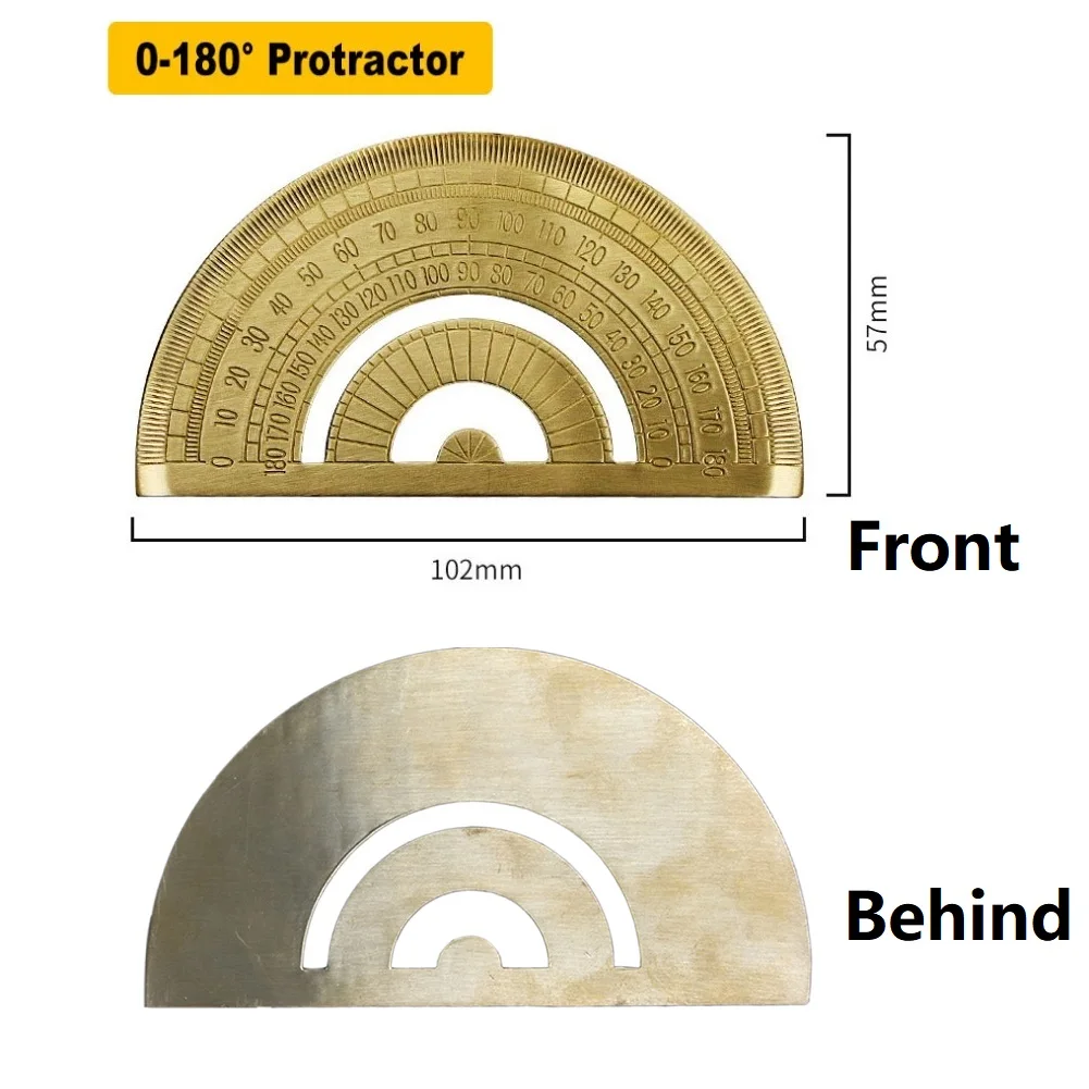 0-180 Degree Metal Brass Copper Protractor Office School Supplies Measuring Drawing Tool School Educational Supplies For Math 5